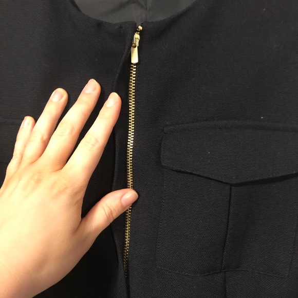 Dark Navy Blue Zip Dress - Picture 2 of 3